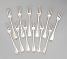 Dessert fork (one of twelve), John Linney, Silver, British, London