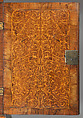 Cabinet on stand, Pine veneered with marquetry of walnut, burl; walnut and holly; oak drawers; brass hardware, British