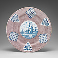 Plate, Tin-glazed earthenware, British, Bristol