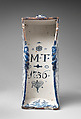 Model of a cradle, Tin-glazed earthenware, British