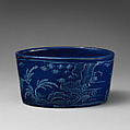 Butter dish, Tin-glazed earthenware, British, Lambeth or French, Nevers