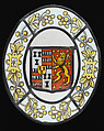 Armorial panel, Stained glass, possibly British
