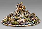 The Orpheus Cup, Jewel animals, amorini, and figurines of the lid attributed to Jan Vermeyen (Brussels (Hapsburg Lowlands) before 1559–1608 Prague), Gold: cast, embossed, and engraved; enamel: ronde-bosse and painted; rubies, Austrian, Vienna