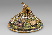 The Orpheus Cup, Jewel animals, amorini, and figurines of the lid attributed to Jan Vermeyen (Brussels (Hapsburg Lowlands) before 1559–1608 Prague), Gold: cast, embossed, and engraved; enamel: ronde-bosse and painted; rubies, Austrian, Vienna