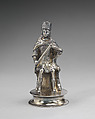Chessman (King), Elkington & Co.  British, Silver on base metal, British, Birmingham, after German original