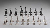 Chess set, Silver, British