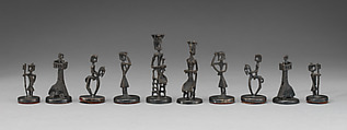 Chess set, Silver, British