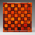 Chessmen (32) and board, Imitation amber, jet, British