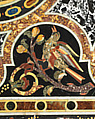 Pietra dura table top, Hardstones, alabaster, and marble (pietra dura); marble frame and walnut stand (replacement), Italian, Rome