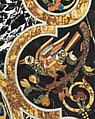 Pietra dura table top, Hardstones, alabaster, and marble (pietra dura); marble frame and walnut stand (replacement), Italian, Rome