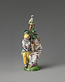 Chinese couple in a group, Saint James&#39;s Factory (British, ca. 1748/49–1760), Soft-paste porcelain, British, London