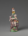 Cupid on a donkey, Chelsea Porcelain Manufactory (British, 1745–1784, Gold Anchor Period, 1759–69), Soft-paste porcelain, British, Chelsea