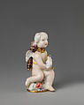 Cupid with doves, Chelsea Porcelain Manufactory (British, 1745–1784, Red Anchor Period, ca. 1753–58), Soft-paste porcelain, British, Chelsea