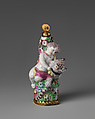 Cupid with panther, Chelsea Porcelain Manufactory (British, 1745–1784, Gold Anchor Period, 1759–69), Soft-paste porcelain, British, Chelsea