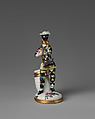Harlequin with barrel, Saint James&#39;s Factory (British, ca. 1748/49–1760), Soft-paste porcelain, British, London