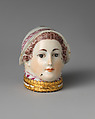 Lady's head, Saint James&#39;s Factory (British, ca. 1748/49–1760), Soft-paste porcelain, diamonds, British, London