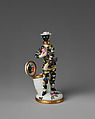 Harlequin with barrel, Saint James&#39;s Factory (British, ca. 1748/49–1760), Soft-paste porcelain, British, London