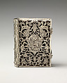 Book cover, Silver, lined with black velvet, containing a contemporary psalter, Dutch, possibly Amsterdam