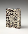 Book cover, Silver, lined with black velvet, containing a contemporary psalter, Dutch, possibly Amsterdam