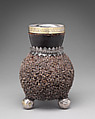 Small Drinking Cup (krause), Salt-glazed earthenware; silver and gilded silver mounts, German, Nuremberg