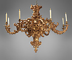Chandelier, Linden wood, carved and gilded, British or Dutch