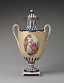 Vase with cover, Derby Porcelain Manufactory (British, Chelsea-Derby period, 1769–1784), Soft-paste porcelain, British, Chelsea-Derby