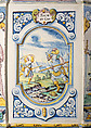 Stove, Attributed to the pottery of David II Pfau (1644–1702), Faience (tin-glazed earthenware), Swiss, Winterthur