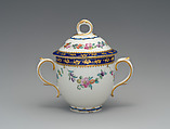 Chocolate cup with cover and saucer, Crown Derby (British, 1750–present), Soft-paste porcelain, British, Crown Derby