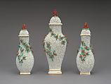 Vase with cover, Chelsea Porcelain Manufactory (British, 1744–1784), Soft-paste porcelain, British, Chelsea