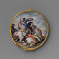 The Rape of Europa and Mercury and the Three Graces, Watchmaker: Lambertus Vrythoff (recorded 1724–69), Case and dial: enameled gold; Movement: gilded brass and steel, partly blued, French, probably Paris case with Dutch, The Hague watch