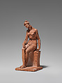 Figural study of a female nude seated, Jacques-Edmé Dumont (Paris 1761–1844), Terracotta, French