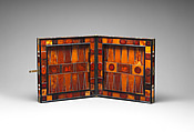Chess and backgammon game board, Circle of Georg Schreiber (German, active 1616–1643), Amber, ivory, brass, gold foil, ebony, German, Königsberg (Kaliningrad, Russia)
