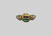 Gimmel ring (Twin ring), Gold, enamel, rubies, emerald, Southern German