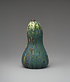 Gourd-shaped bottle, Pierre-Adrien Dalpayrat (French, Limoges 1844–1910 Limoges), Glazed stoneware; wood stopper, French, Bourg-la-Reine