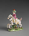Lady on horseback, Derby Porcelain Manufactory (British, 1751–1785), Soft-paste porcelain, British, Chelsea-Derby