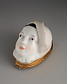 Head of Pierrot, Chelsea Porcelain Manufactory (British, 1745–1784, Red Anchor Period, ca. 1753–58), Soft-paste porcelain, British, Chelsea
