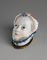 Lady's head, Chelsea Porcelain Manufactory (British, 1745–1784, Gold Anchor Period, 1759–69), Soft-paste porcelain, British, Chelsea