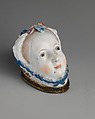 Lady's head, Chelsea Porcelain Manufactory (British, 1745–1784, Gold Anchor Period, 1759–69), Soft-paste porcelain, British, Chelsea