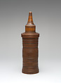 Turned cup and cover with inserts and original case, Unidentified turner, Berchtesgaden, Turned, carved, and stippled maple and plum, partly stained, German, Berchtesgaden