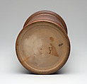 Turned cup and cover with inserts and original case, Unidentified turner, Berchtesgaden, Turned, carved, and stippled maple and plum, partly stained, German, Berchtesgaden
