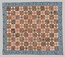 Star of Lemoyne Quilt, Cotton, printed and pieced, English