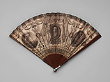 Fan with Napoleon flanked by Peace and Victory, Charles Percier French, Paper, wood, bone, French