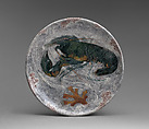 Plaque with lobster and seaweed, Albert-Louis Dammouse (French, Paris 1848–1926 Sèvres), Glazed stoneware, French