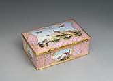 Toilet box, Enamel on copper, British, South Staffordshire