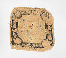Chair seat cover, Silk and wool on canvas, British