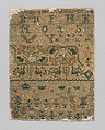 Sampler, Silk on linen canvas, British