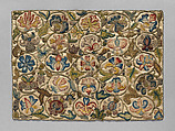 Cushion cover (?), Silk and purl on satin, British