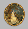 Embroidered picture, Silk, chenille, paint on linen (?), British