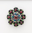 Brooch, Gold, enamel, silver, garnets, possibly Austrian