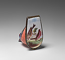 Bonbonnière in the form of a bird, Enamel on copper, British, possibly South Staffordshire